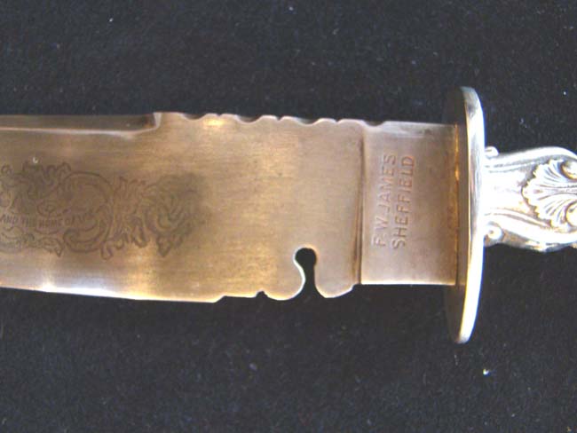 An extremely fine 1830's 'style' Bowie knife inscribed "America, The Land of the Free and Home of the the Brave". Circa early 1900's. — image 5